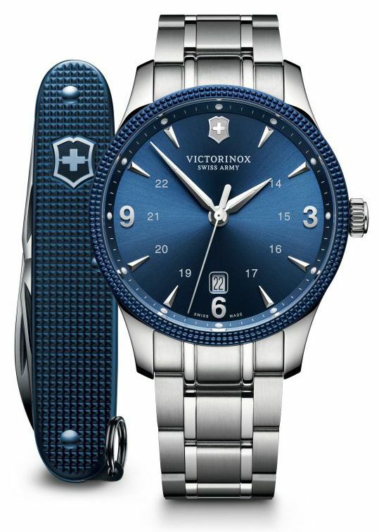Victorinox Silver Watch with Blue Dial Amazon.com: Victorinox Swiss Army Automatic Blue Dial Mesh  main image 3