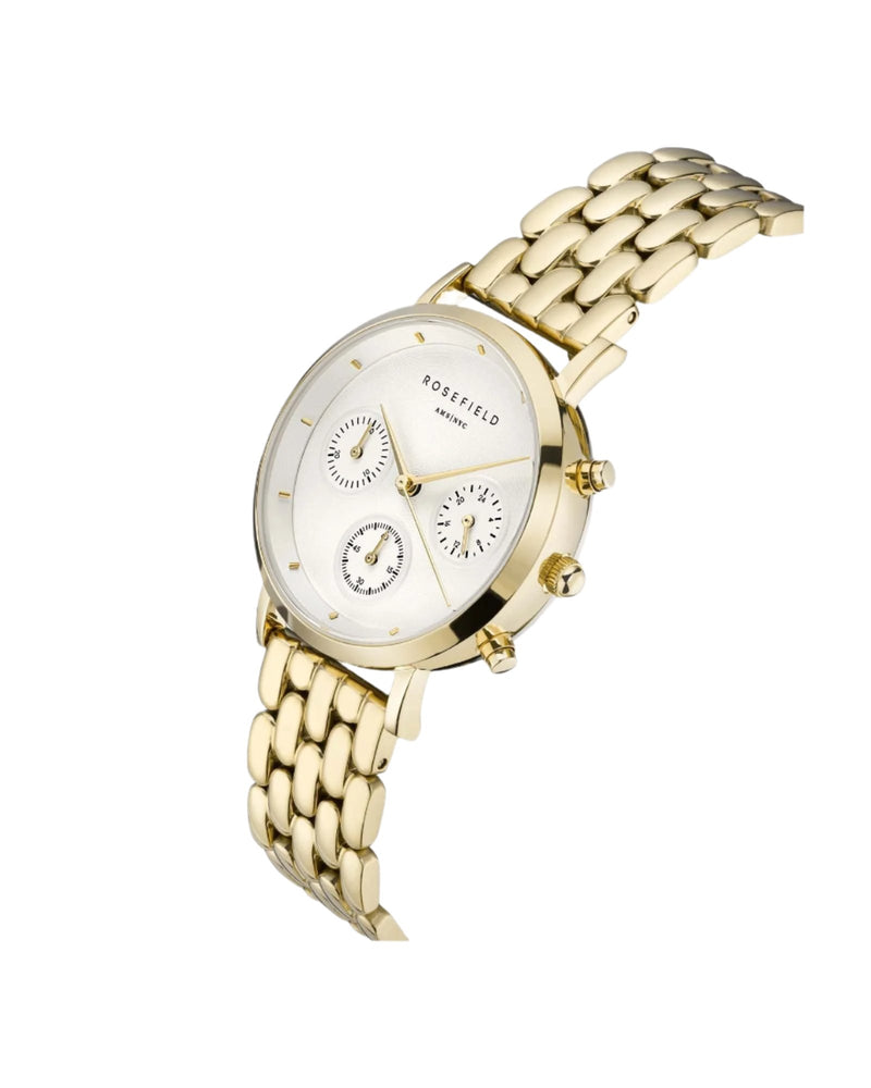 Rosefield Gabby 33mm White Dial Gold Stainless Steel Watch NWG-N90