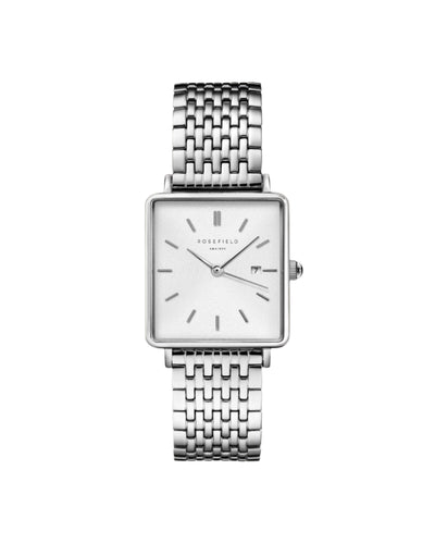 Rosefield The Boxy White Dial Stainless Steel Watch QWSS-Q08