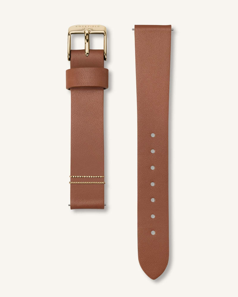 Rosefield The Boxy White Dial Tan Leather Strap Watch QSCG-Q029