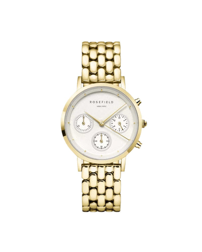 Rosefield Gabby 33mm White Dial Gold Stainless Steel Watch NWG-N90