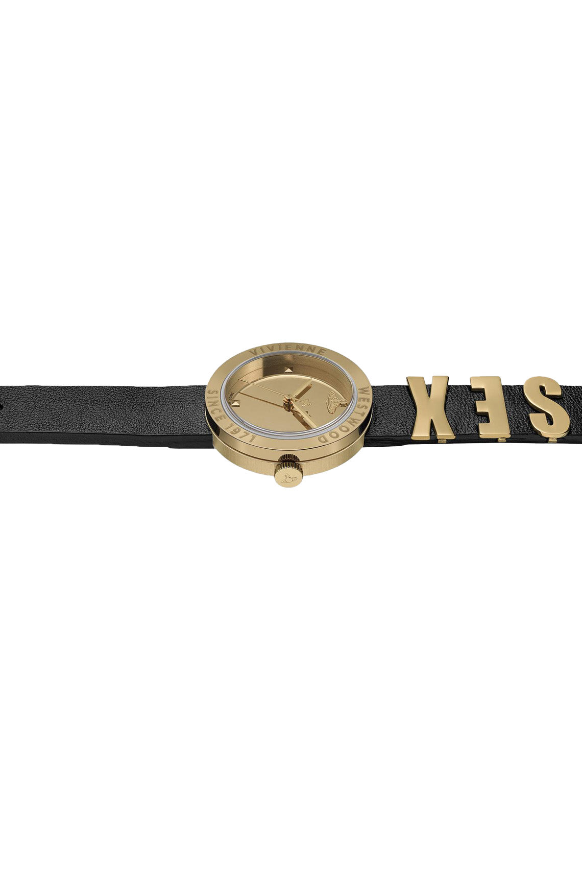 Vivienne Westwood The Rebel Gold Dial Leather Women's Watch VV303BKGD