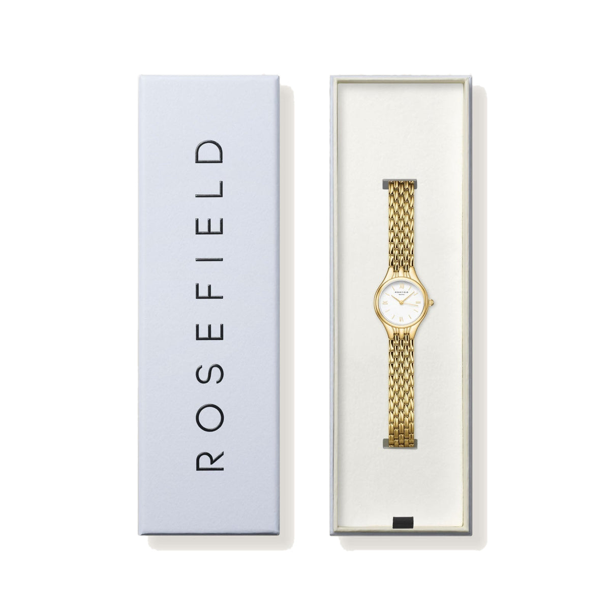 Rosefield Muse White Dial Gold Bracelet Watch MUWGSG-MU01