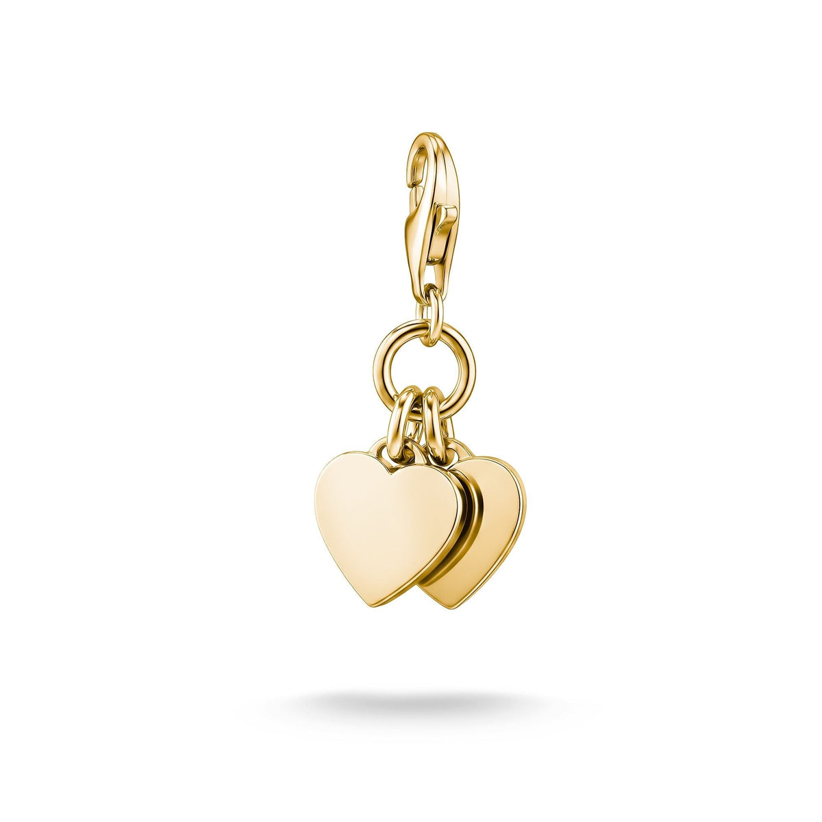 Thomas Sabo Gold-Plated Double Heart Charm CC836MY CC836MY front packshot
