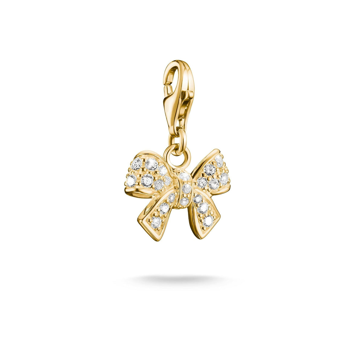 Thomas Sabo Gold-Plated Bow Charm with White Zirconia CC843MY CC843MY front packshot
