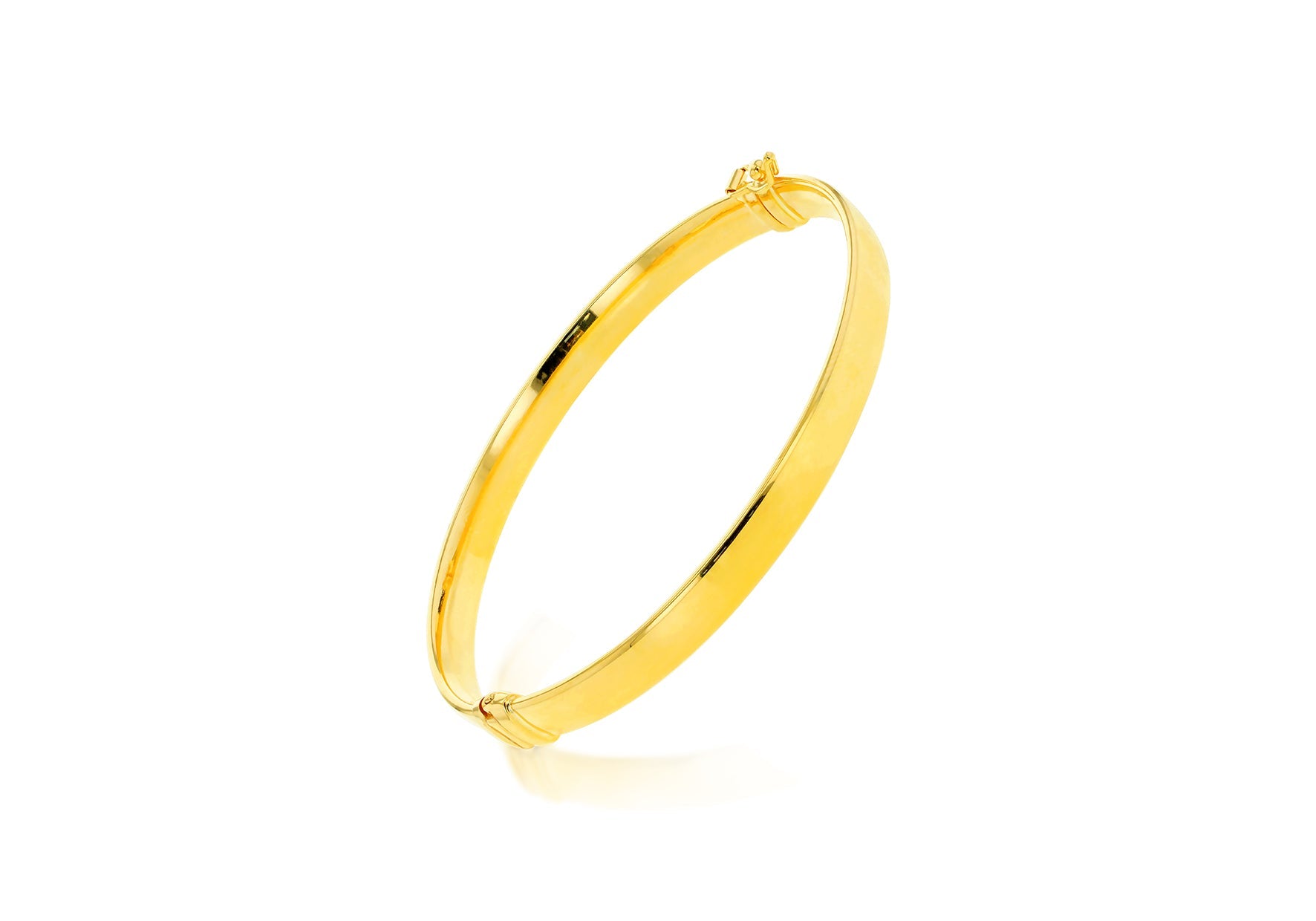 9K Yellow Gold Hinged Bangle 60 mm Polished for Modern Style