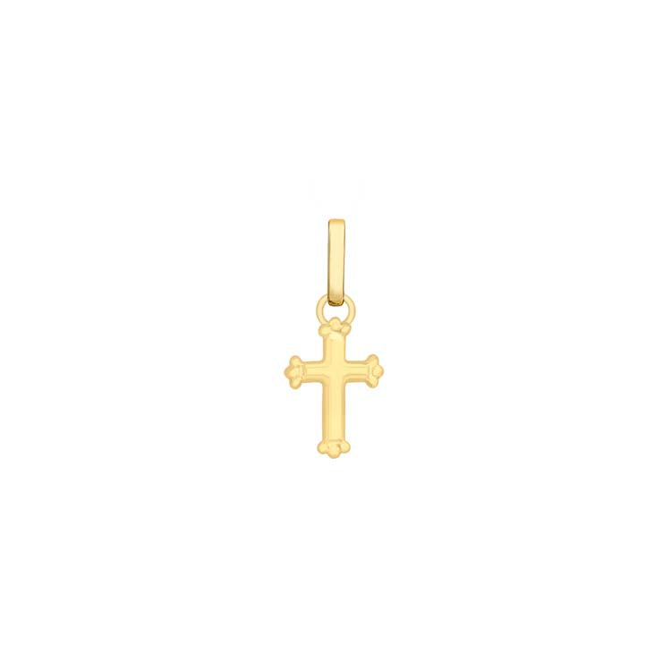 9K Yellow Gold Cross Pendant Stylish Contemporary Jewelry Gift