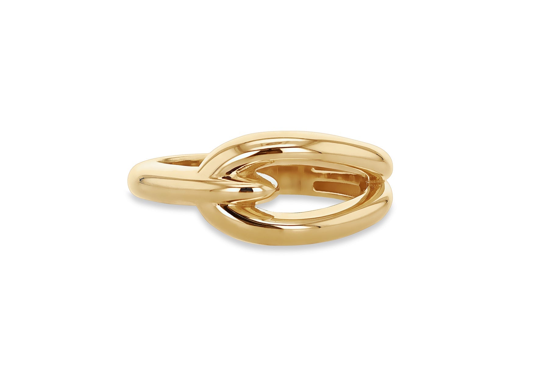 9K Yellow Gold Open Link Ring Stylish Contemporary Jewelry For Women