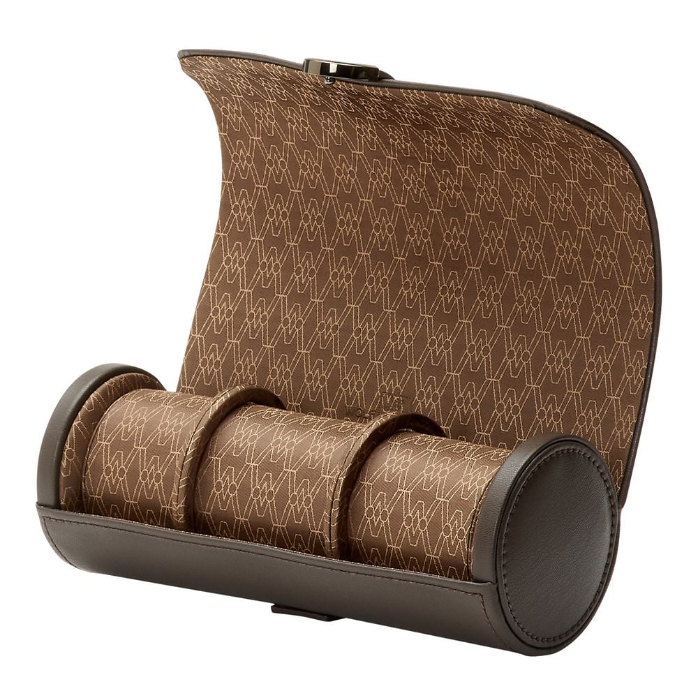 Wolf Earth Triple Watch Roll Coffee 190606