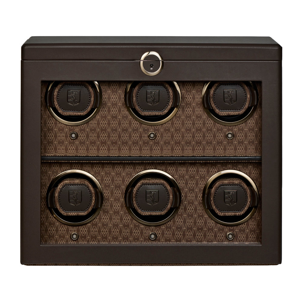 WOLF Earth 6 Piece Watch Winder in Coffee