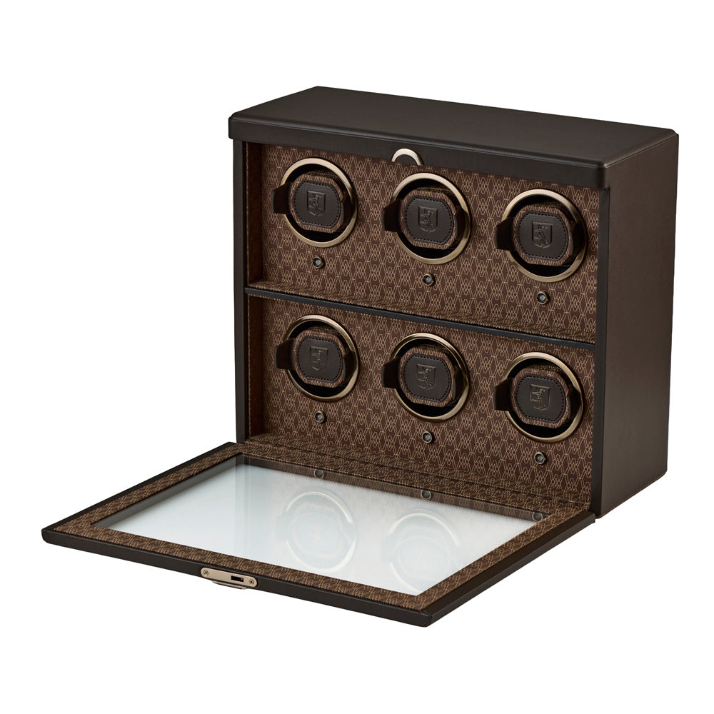 WOLF Earth 6 Piece Watch Winder in Coffee