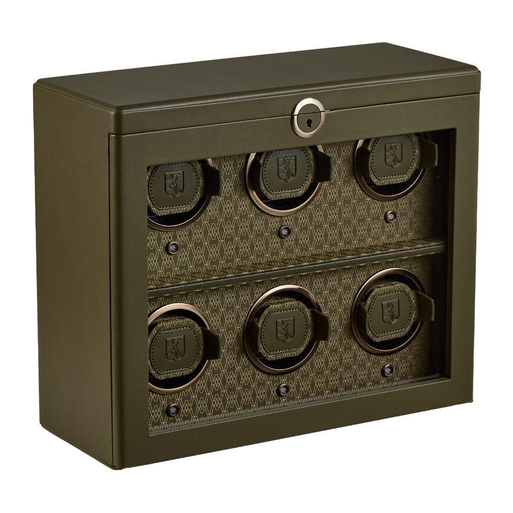 WOLF Earth 6 Piece Watch Winder in Olive