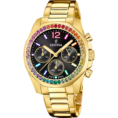 Festina Black Dial Stainless Steel Strap Women's Watch F20609/3