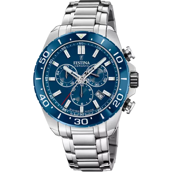 Festina Swiss Made Blue Dial Stainless Steel Bracelet Men's Watch F20042/2