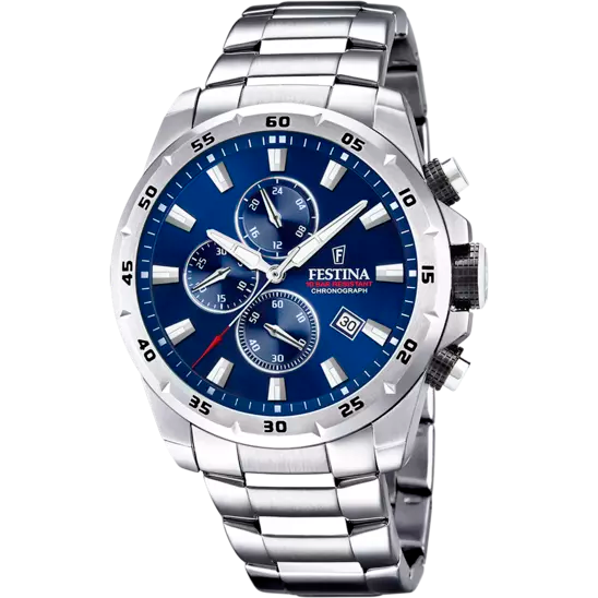 Festina Men's Chronograph Timepiece F20463/2 with Timeless Blue Dial and Stainless Steel Design