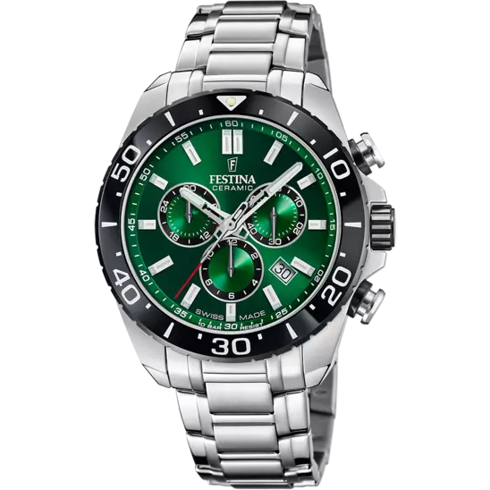 Festina Swiss Made Green Dial Stainless Steel Bracelet Men's Watch F20042/3