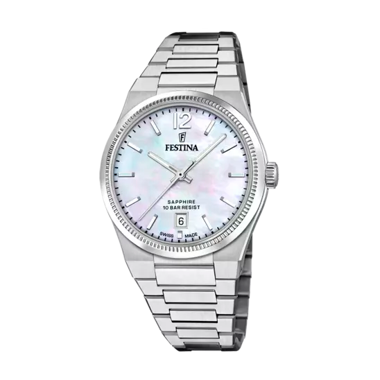 Festina Swiss Made Mother of Pearl Dial Stainless Steel Bracelet Women's Watch F20052/1