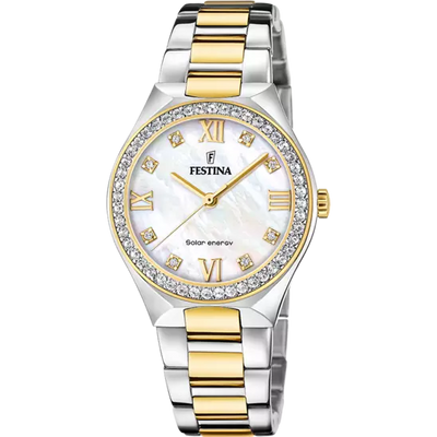 Festina Solar Energy Cream Dial Stainless Steel 316L Women's Watch F20659/1