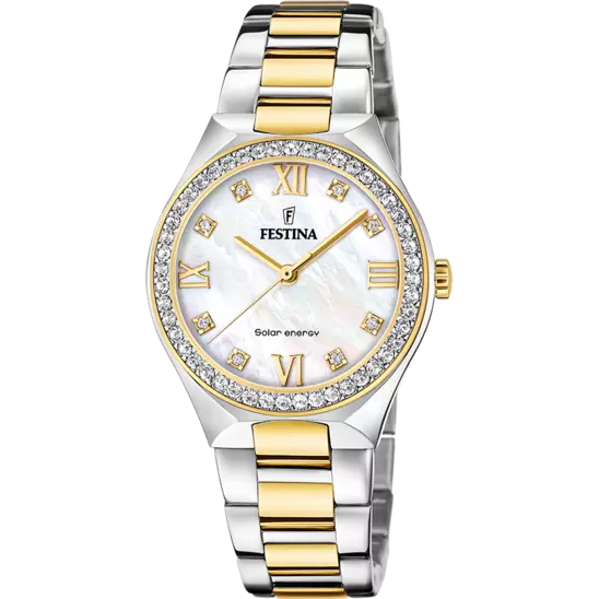 Festina Solar Energy Cream Dial Stainless Steel 316L Women's Watch F20659/1