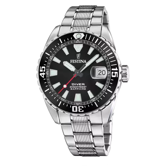 Elegant Festina Originals Men's Timepiece with Black Stainless Steel Bracelet F20669/3