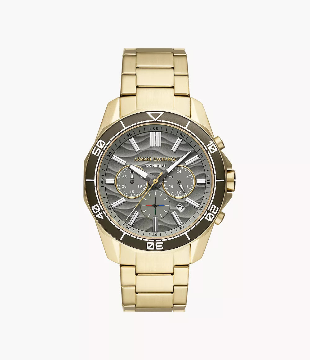 Armani Exchange Chronograph Gold Stainless Steel Watch AX1970