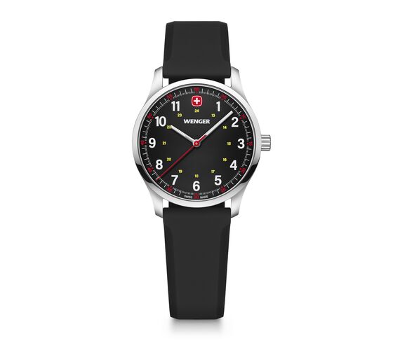 Wenger City Sport 34mm Black Dial Silicone Watch 01.1421.127