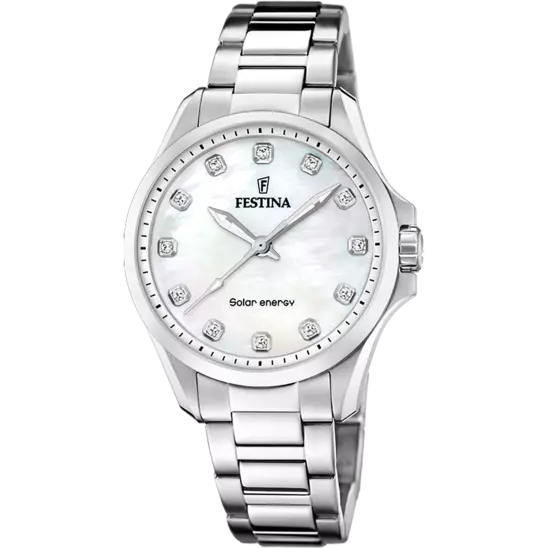 Festina Solar Energy Cream Dial Stainless Steel 316L Women's Watch F20654/1