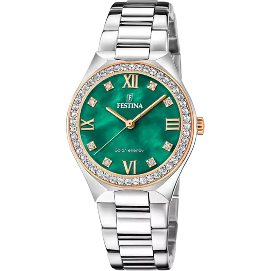 Festina Solar Energy Green Dial Stainless Steel 316L Women's Watch F20658/3