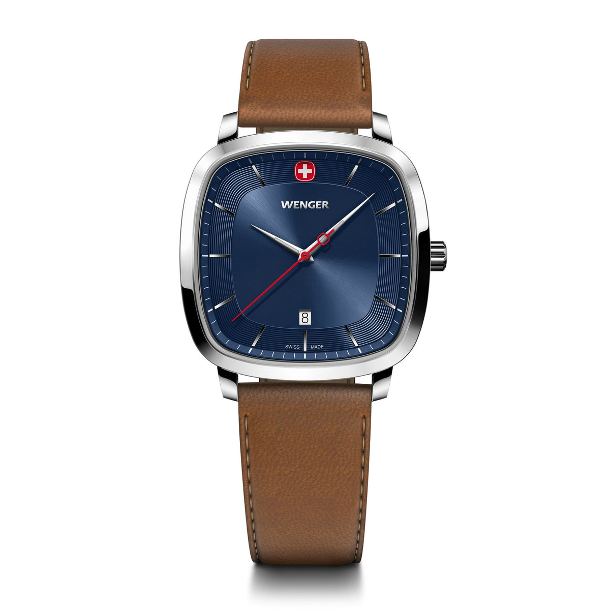 WENGER Quadrante nero classico vintage (37 mm) da uomo/bracciale in acciaio inossidabile 01.1921.102 WENGER Quadrante nero classico vintage (37 mm) da uomo/bracciale in acciaio inossidabile 01.1921.102