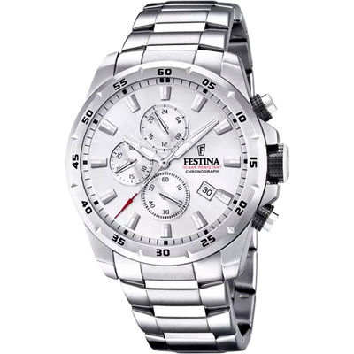 Festina's Men's Timeless Chronograph Stainless Steel Timepiece F20463/1 - Elegance and Functionality in One