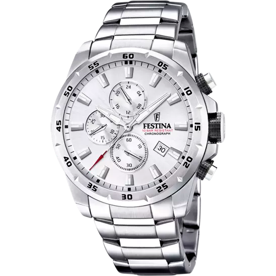 Festina's Men's Timeless Chronograph Stainless Steel Timepiece F20463/1 - Elegance and Functionality in One