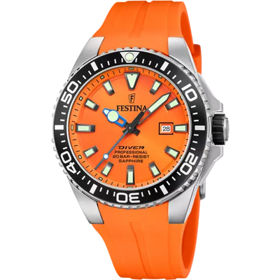 Festina Vibrant Orange Men's Timepiece with Rubber Strap F20664/4