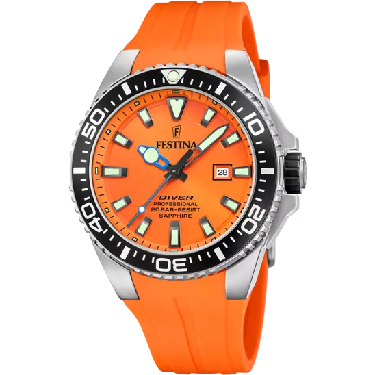 Festina Vibrant Orange Men's Timepiece with Rubber Strap F20664/4
