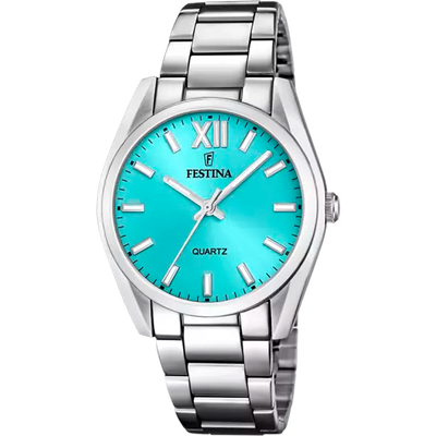 Festina Women's Elegance Collection Watch with Blue Dial and Stainless Steel Band - Model F20622/D