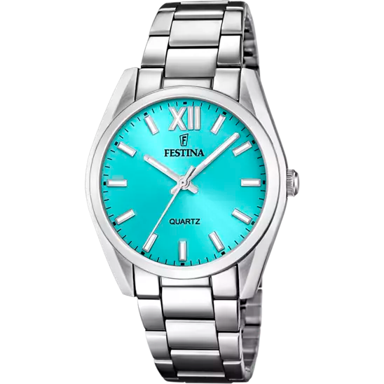 Festina Women's Elegance Collection Watch with Blue Dial and Stainless Steel Band - Model F20622/D