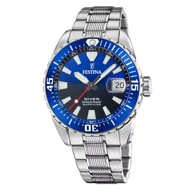 Festina Originals Men's Timepiece with Blue Dial and Stainless Steel Bracelet F20669/1