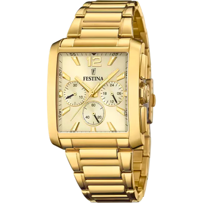 Festina Gold Dial Stainless Steel Strap Men's Watch F20638/2