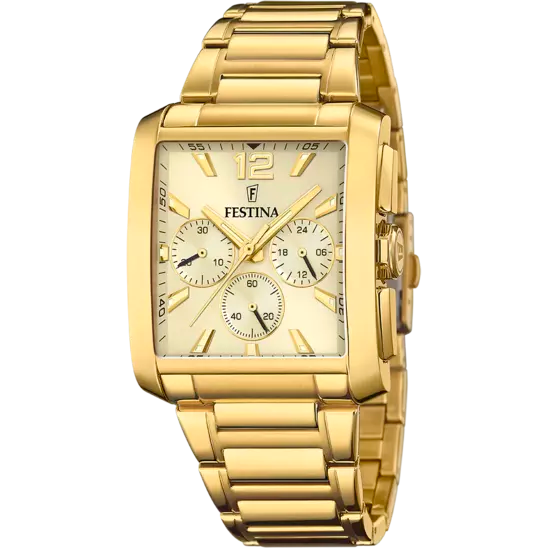 Festina Gold Dial Stainless Steel Strap Men's Watch F20638/2