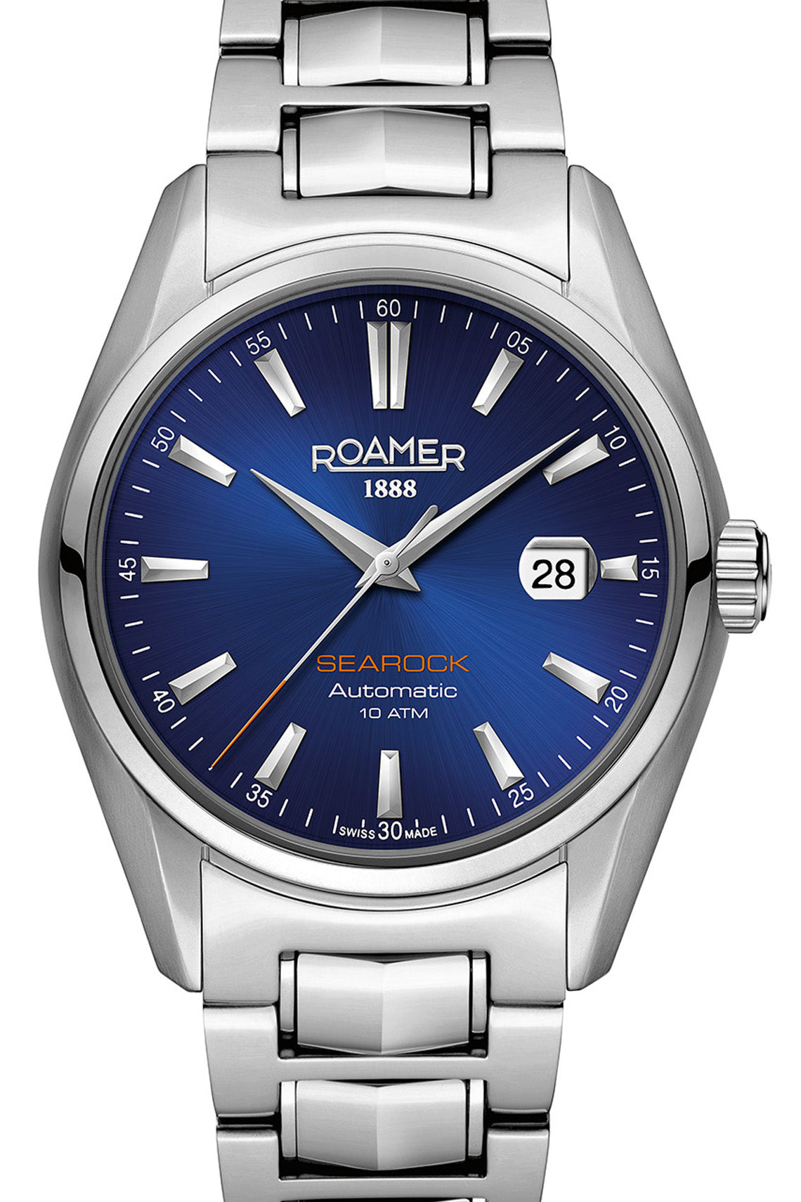 Roamer Searock 42mm Blue Dial Stainless Steel Strap Watch