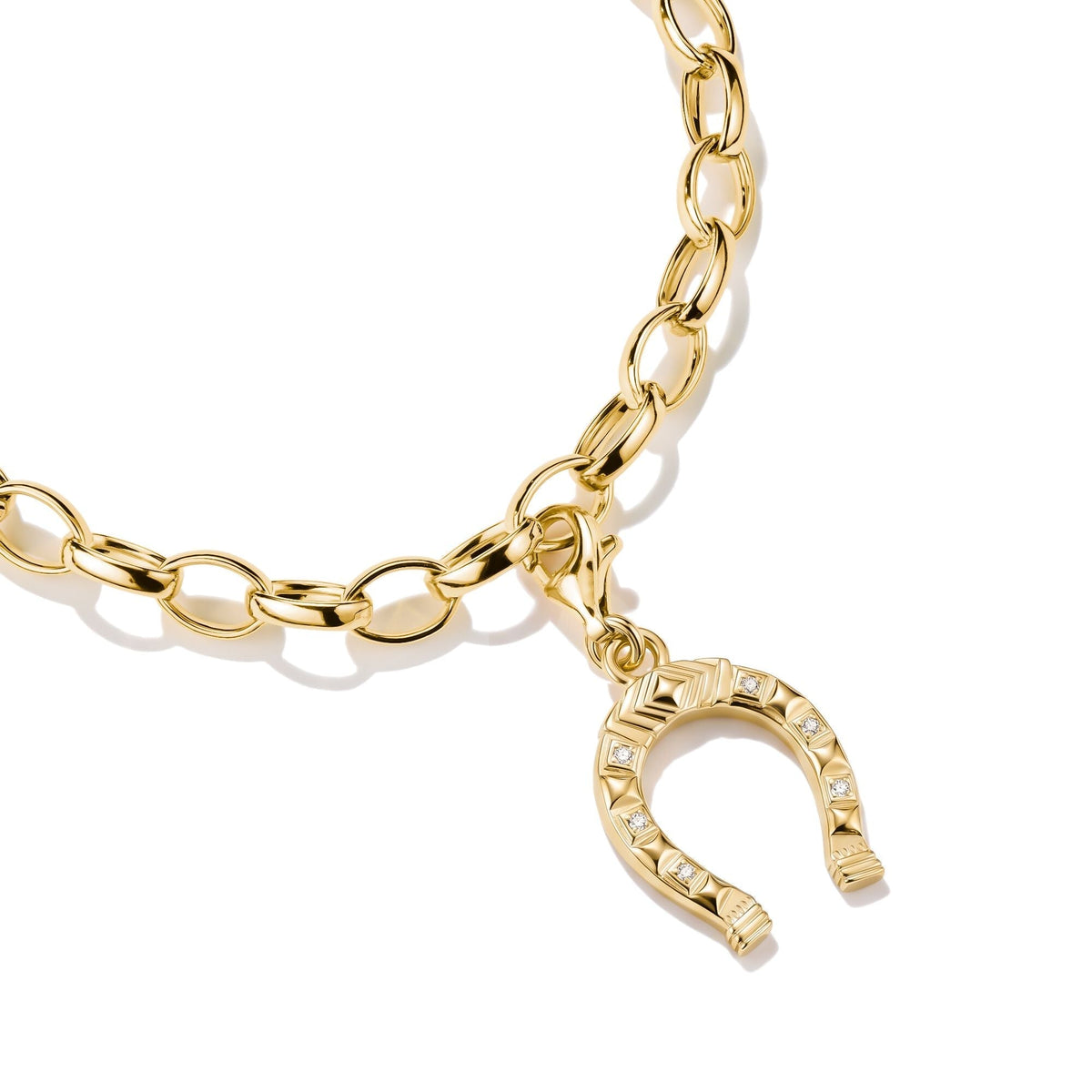 Thomas Sabo Gold-Plated Horseshoe Charm with White Zirconia CC2234MY CC2234MY view 2