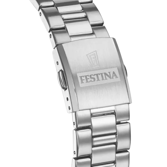 Festina Men's Elegant and Durable Classic Watch with White Steel Strap F20552/2