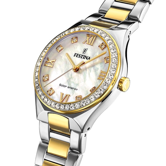 Festina Solar Energy Cream Dial Stainless Steel 316L Women's Watch F20659/1
