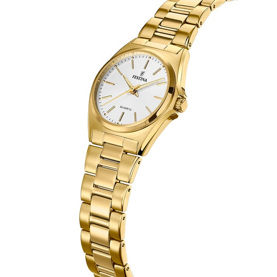 Elegant Festina Steel Watch with Classic White Dial F20557/2