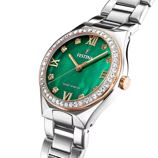 Festina Solar Energy Green Dial Stainless Steel 316L Women's Watch F20658/3