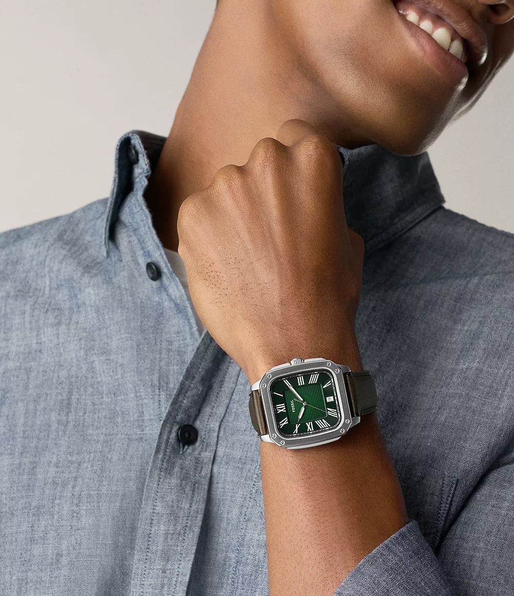 Fossil Crosby Three Hand Brown Leather Watch FS6150