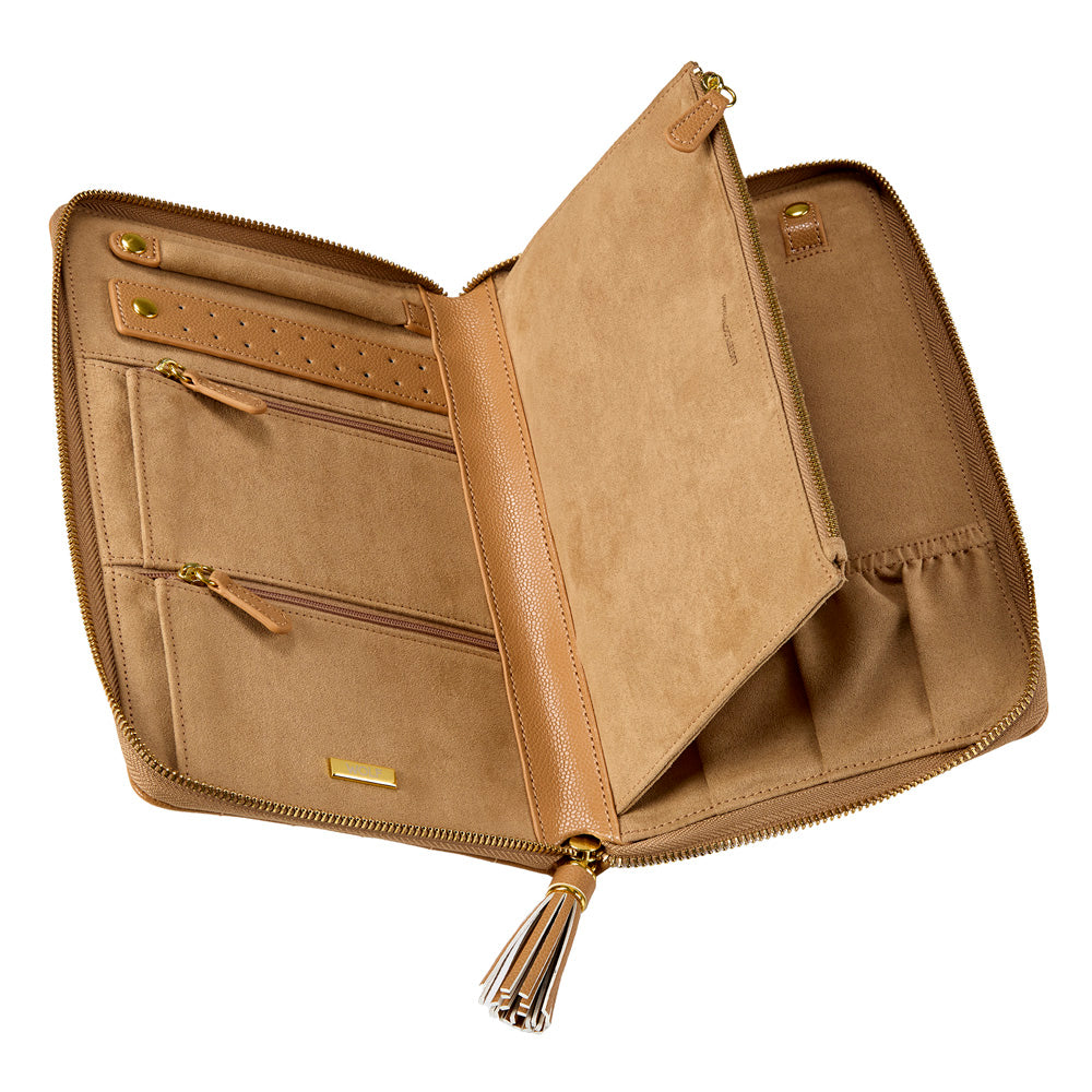 Wolf Lauren Large Portfolio in caramel recycled vegan leather — view 2