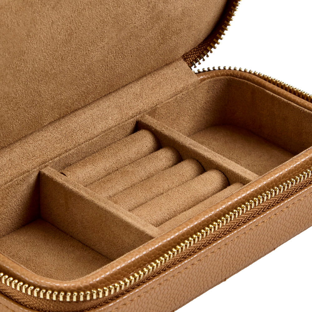 Wolf Lauren Medium Jewellery Box in caramel recycled vegan leather — view 8