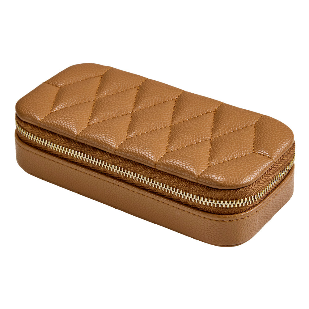 Wolf Lauren Medium Jewellery Box in caramel recycled vegan leather — view 5