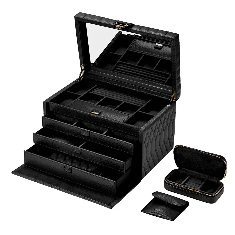 Wolf Lauren Large Jewellery Box in black recycled vegan leather — view 3