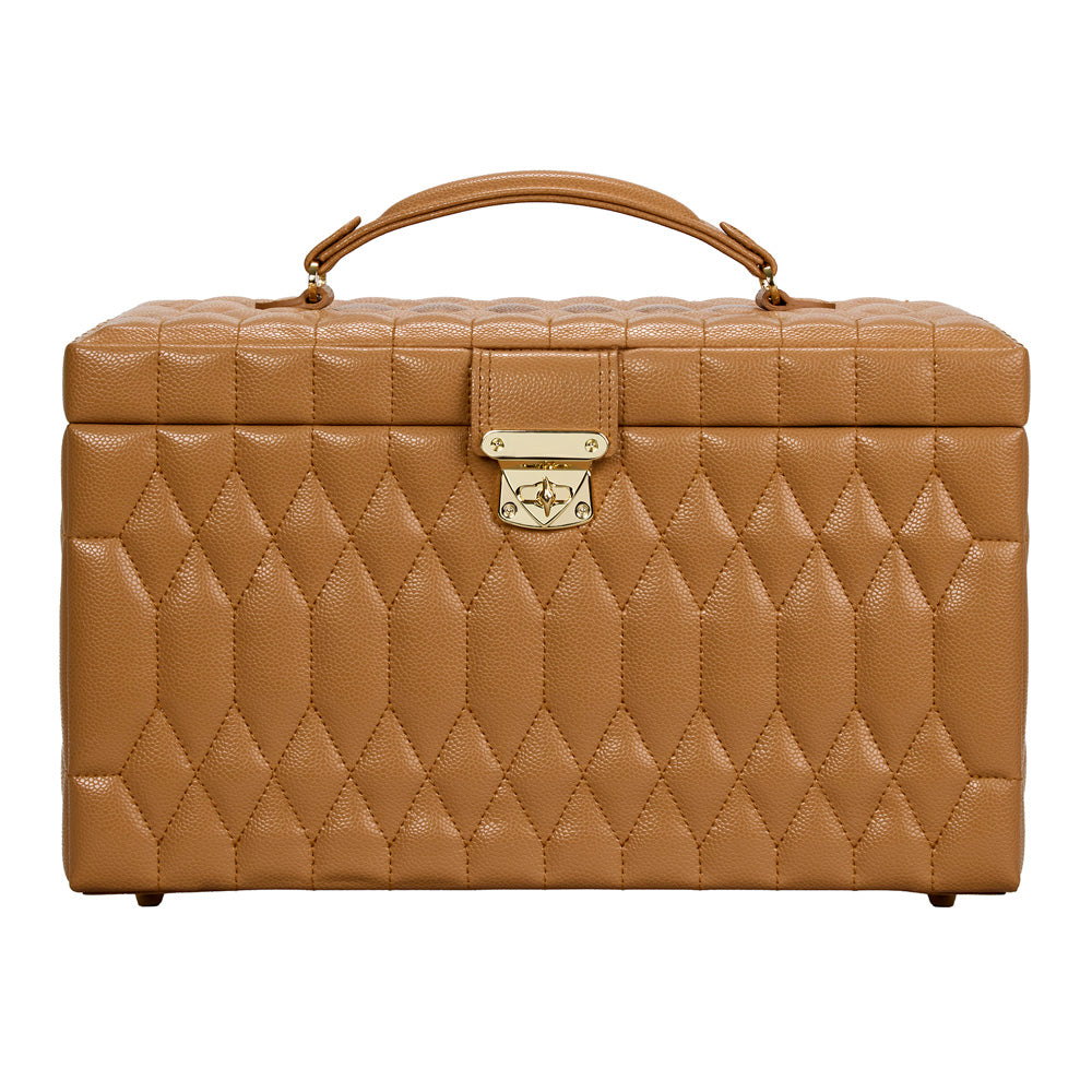 Wolf Lauren Large Jewellery Box in caramel recycled vegan leather — view 2